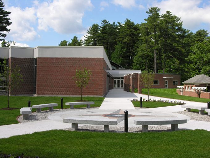 Compass walk at Hyde School Gym, Bath, Maine. Designed by Whipple|Callender Architects.