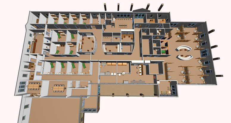 healthcare facility, model, rendering, architectural design, floor plan